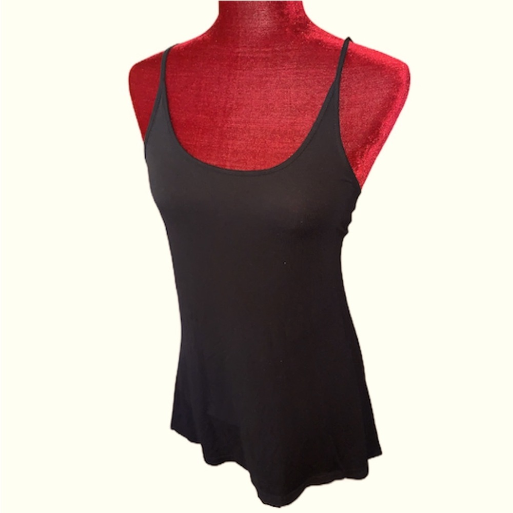 Saks Fifth Ultra Soft Black Slip Dress Understated Stretch Chemise Swim Cover - Picture 2 of 11